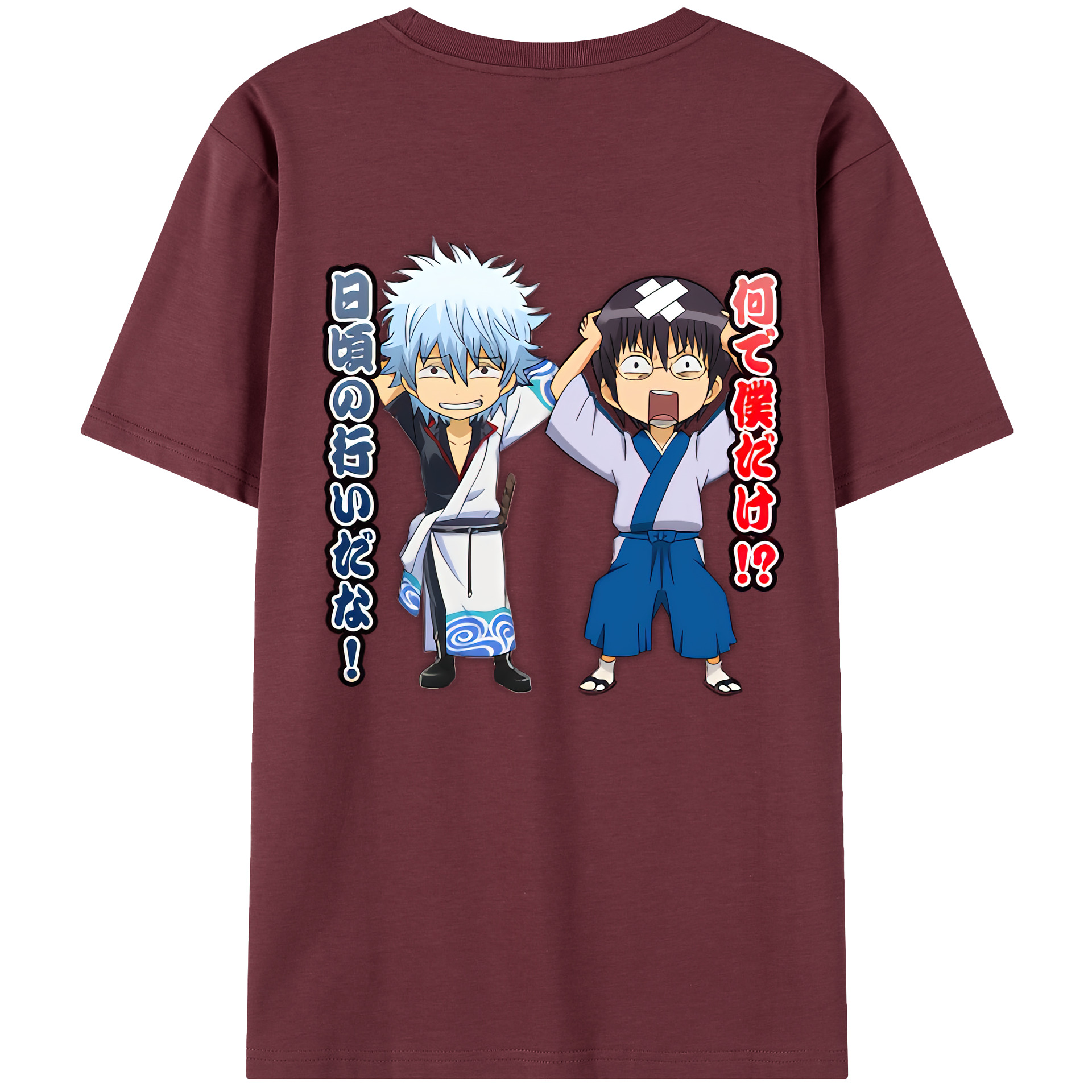 （画像用） ぎんたま 坂田銀時（さかたぎんとき） 神楽 志村新八（しむら しんぱち） GINTAMA Sakata Gintoki Kagura Shimura Shinpachi 綿100％半袖Tシャツ（背面プリント）